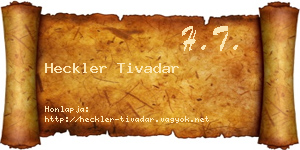 Heckler Tivadar névjegykártya